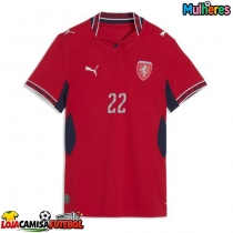 Camisa de Futebol República Checa Tomas Soucek #22 Equipamento Principal Mulheres Mundo 2026 Manga Curta